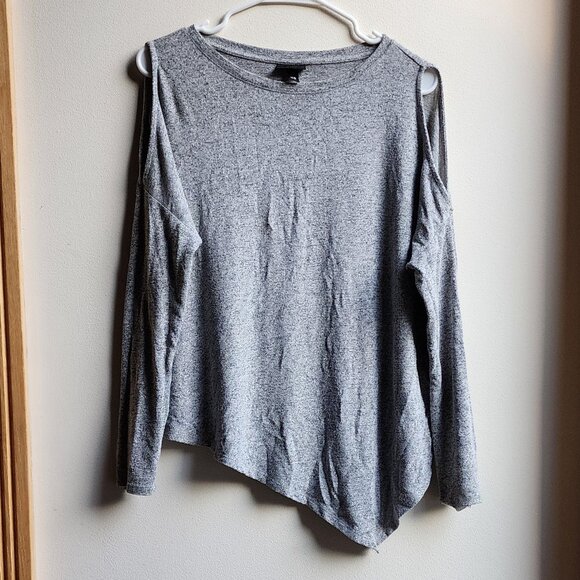 Mossimo Supply Co. Gray Cold Shoulder Sweater Size XS - Picture 7 of 16